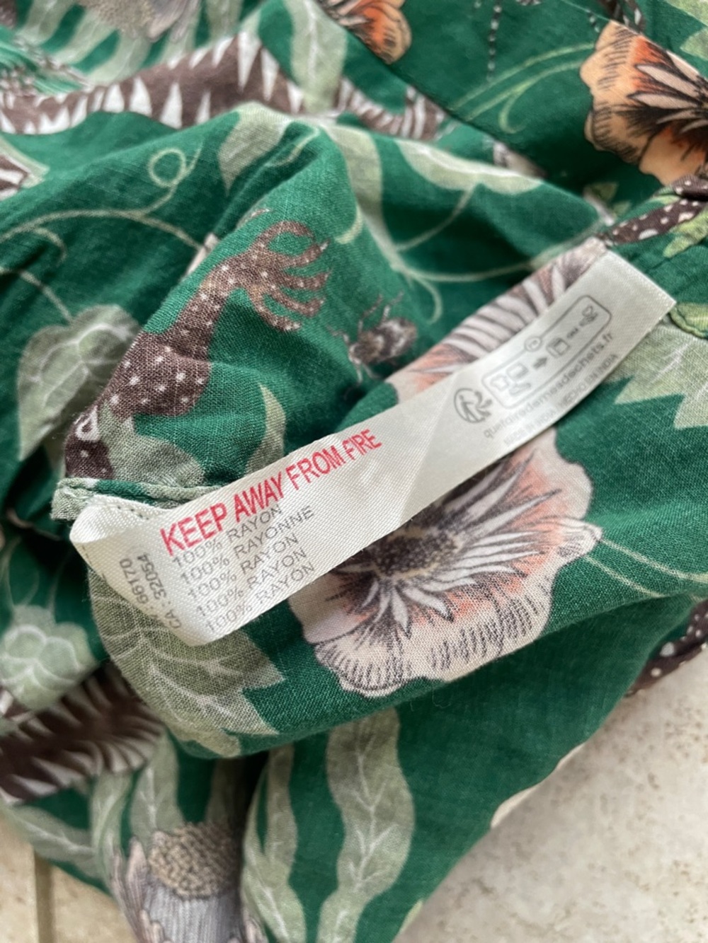 By Anthropologie Victoria Garcia Floral Flutter-Sleeve Tiered Mini Night Dress - Picture 14 of 15